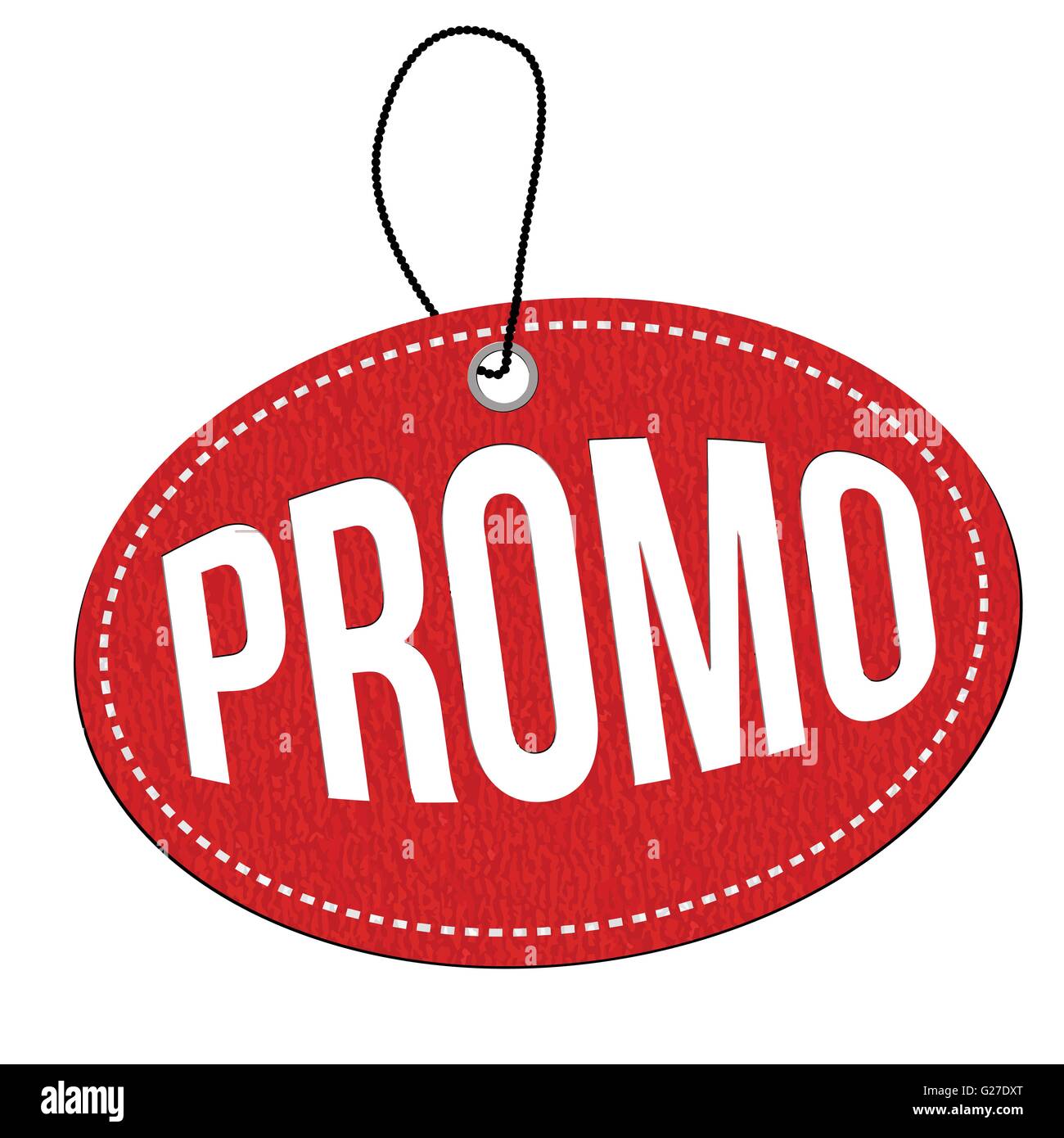 Cuir rouge grunge Promo étiquette ou étiquette de prix sur fond blanc, vector illustration Image