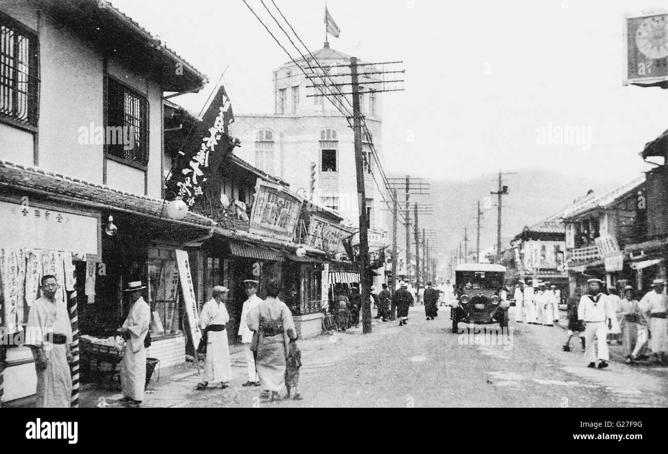 Sasebo, Nagasaki, Japon. c 1921 Banque D'Images