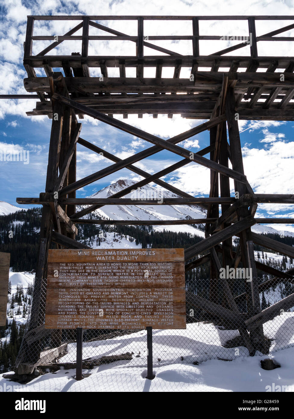 Idarado site minier, San Juan Skyway, 550 millions de dollars US, l'autoroute, au Colorado. Banque D'Images