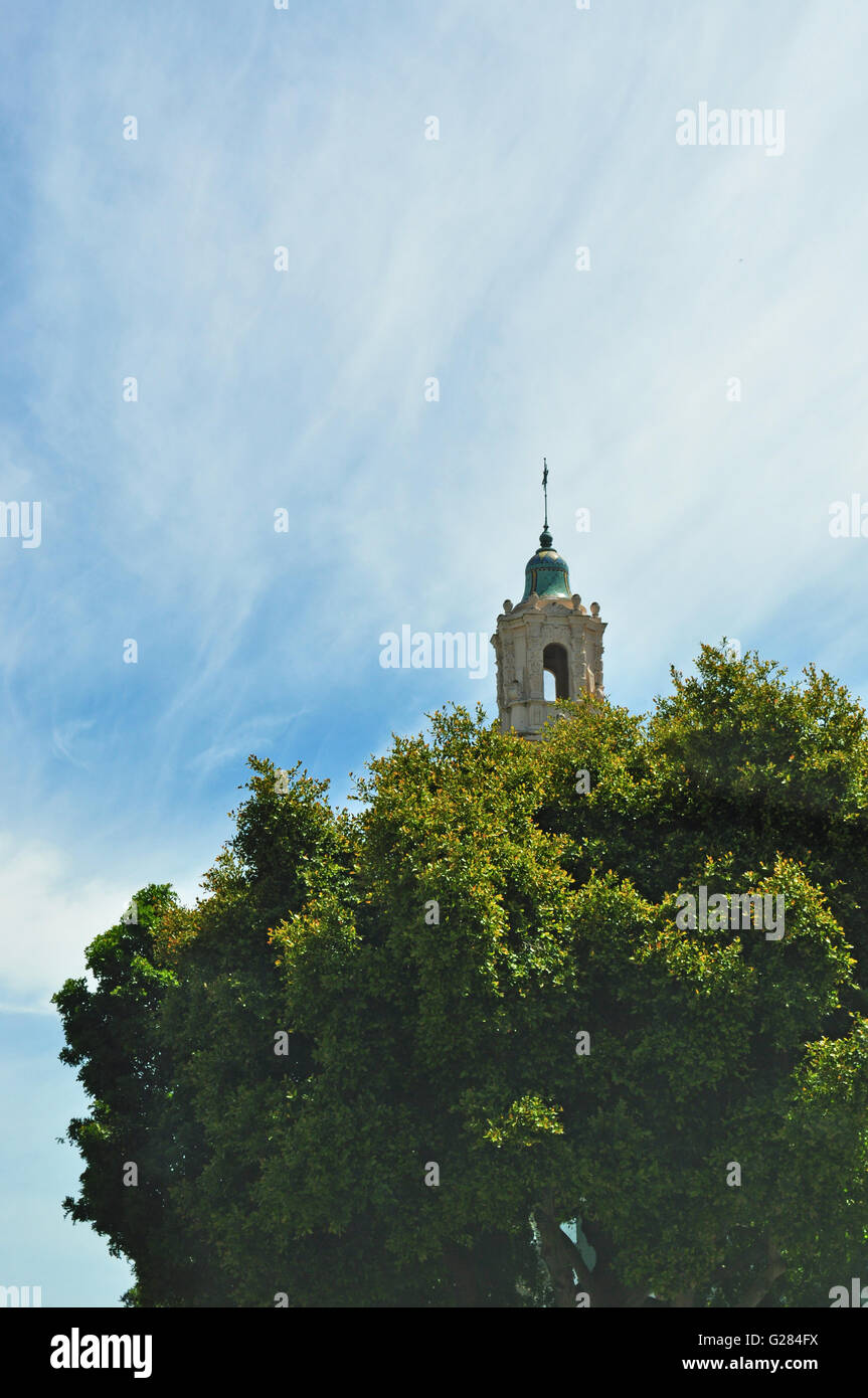 San Francisco : la tour de Mission San Francisco de Asis, ou de la Mission Dolores, fondée en 1776 Banque D'Images