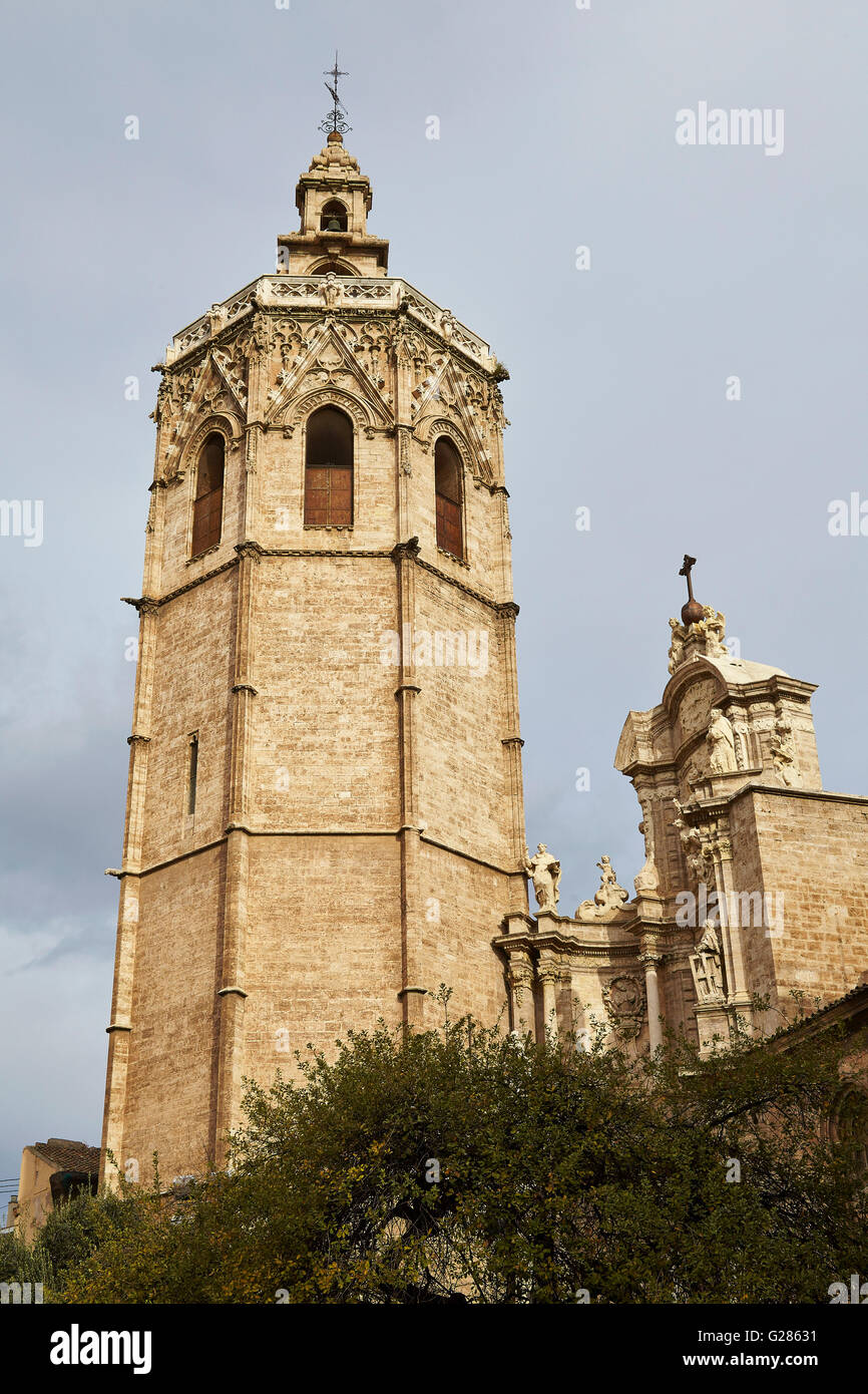 « El Micalet ».Beffroi de la cathédrale.Valence.Comunitat Valenciana.Espagne. Banque D'Images