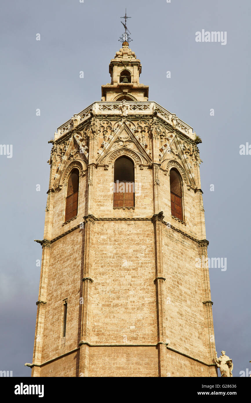 « El Micalet ».Beffroi de la cathédrale.Valence.Comunitat Valenciana.Espagne. Banque D'Images