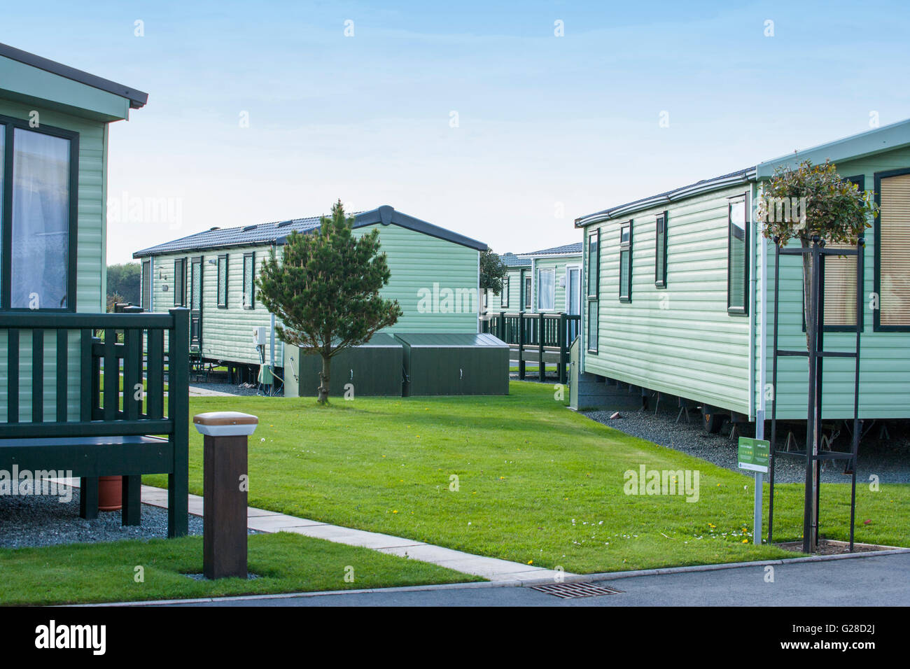 Maison de vacances caravanes statiques en Harlech Gwynedd North Wales UK Banque D'Images