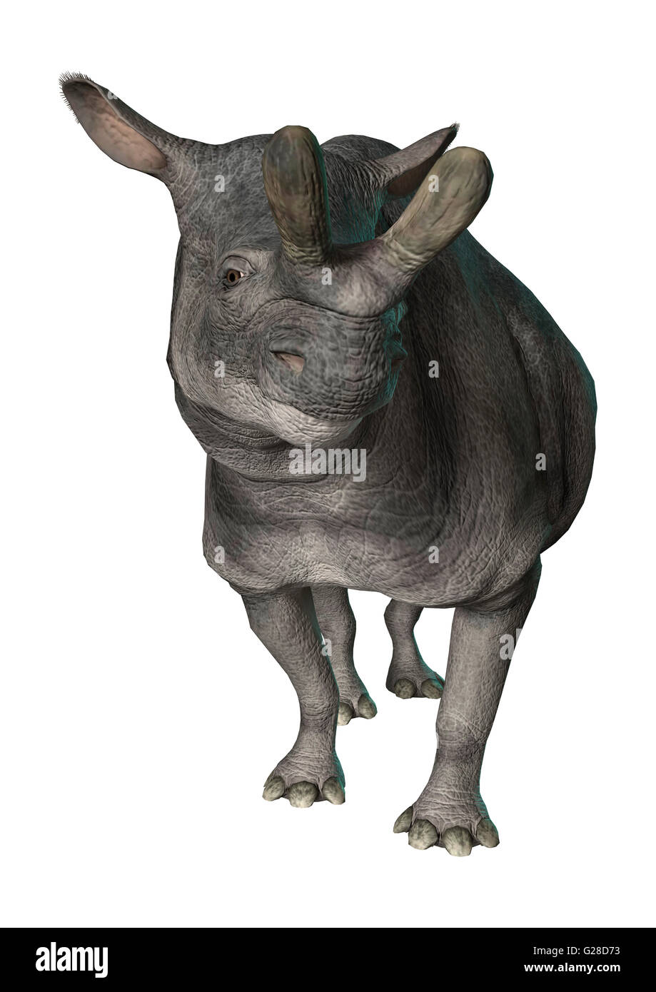 Le rendu 3D d'un animal mort Brontotherium isolé sur fond blanc Banque D'Images