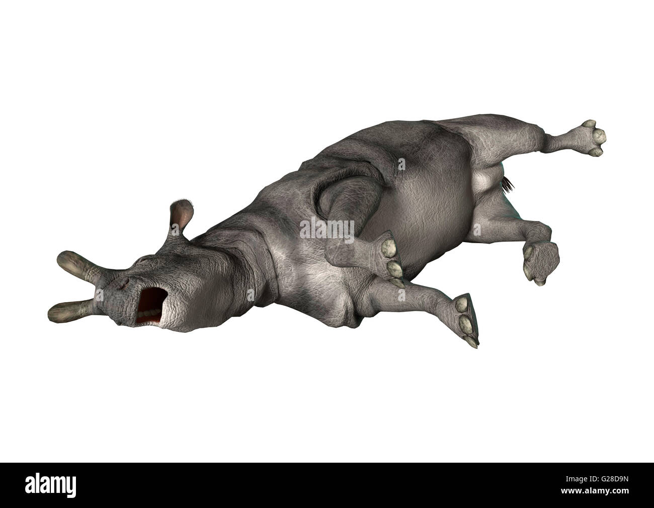 Le rendu 3D d'un animal mort Brontotherium isolé sur fond blanc Banque D'Images