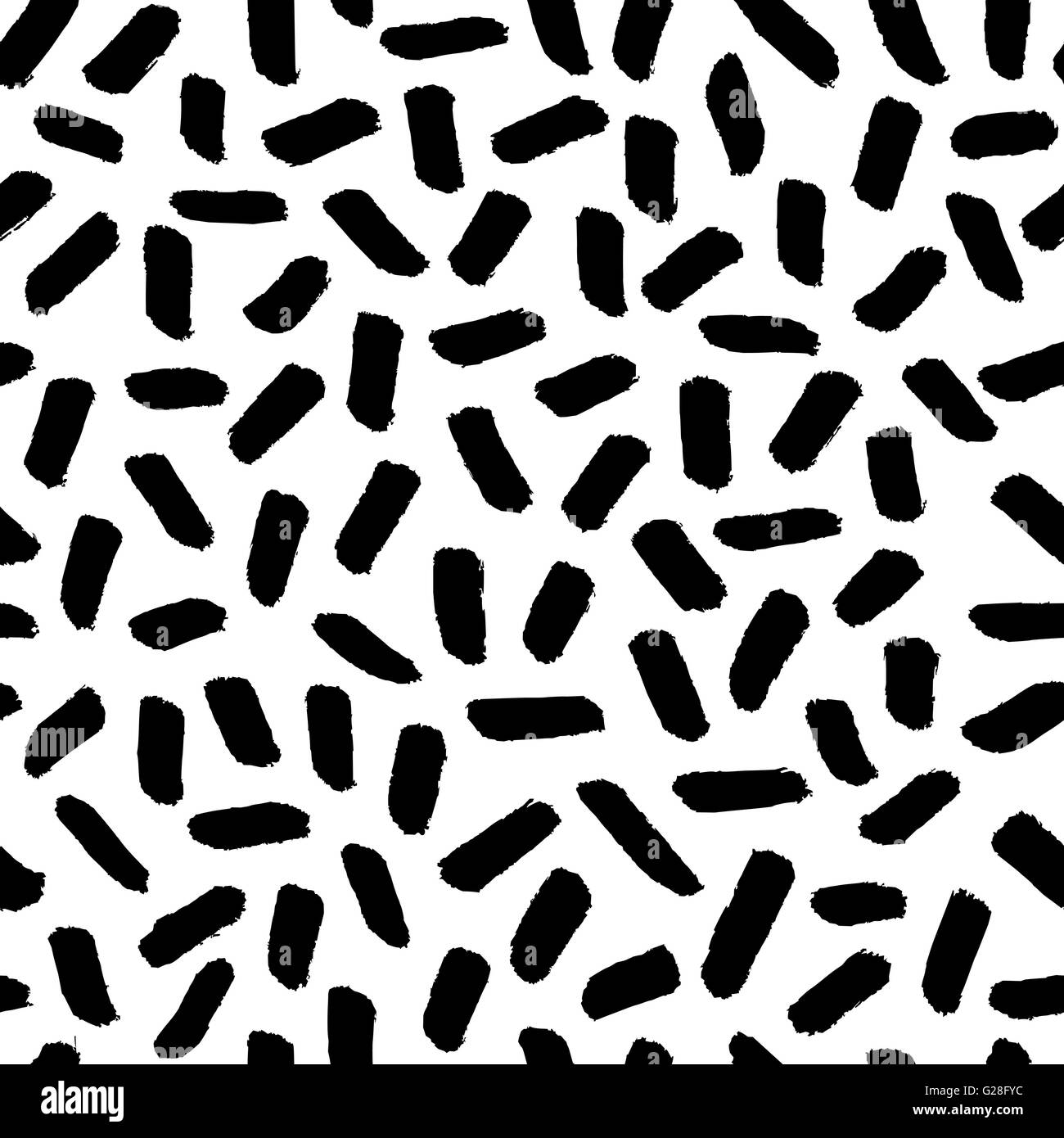 Hand drawn abstract pattern en noir sur fond blanc. Style rétro arrière-plan transparent répétition. Illustration de Vecteur