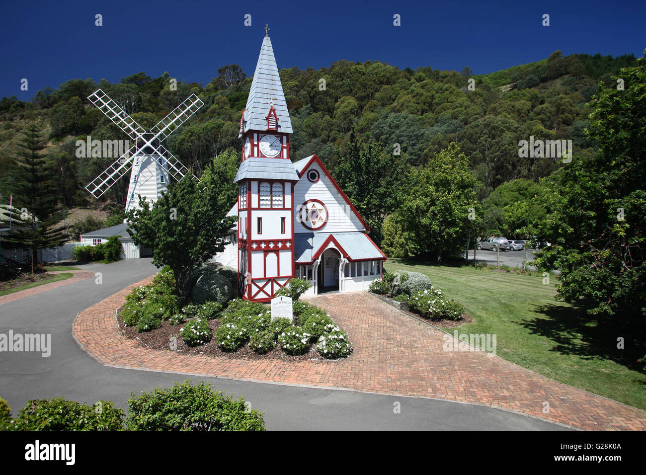 Église de fondateurs Heritage Park, Nelson, Nouvelle-Zélande Banque D'Images