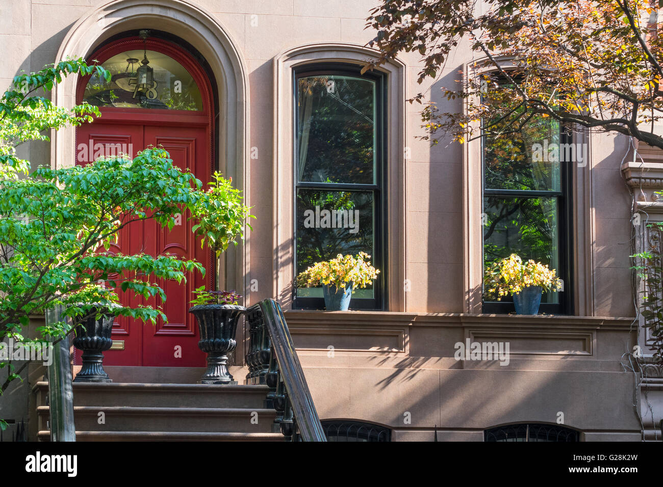 Vieux classique brownstone à Greenwich Village à New York City Banque D'Images