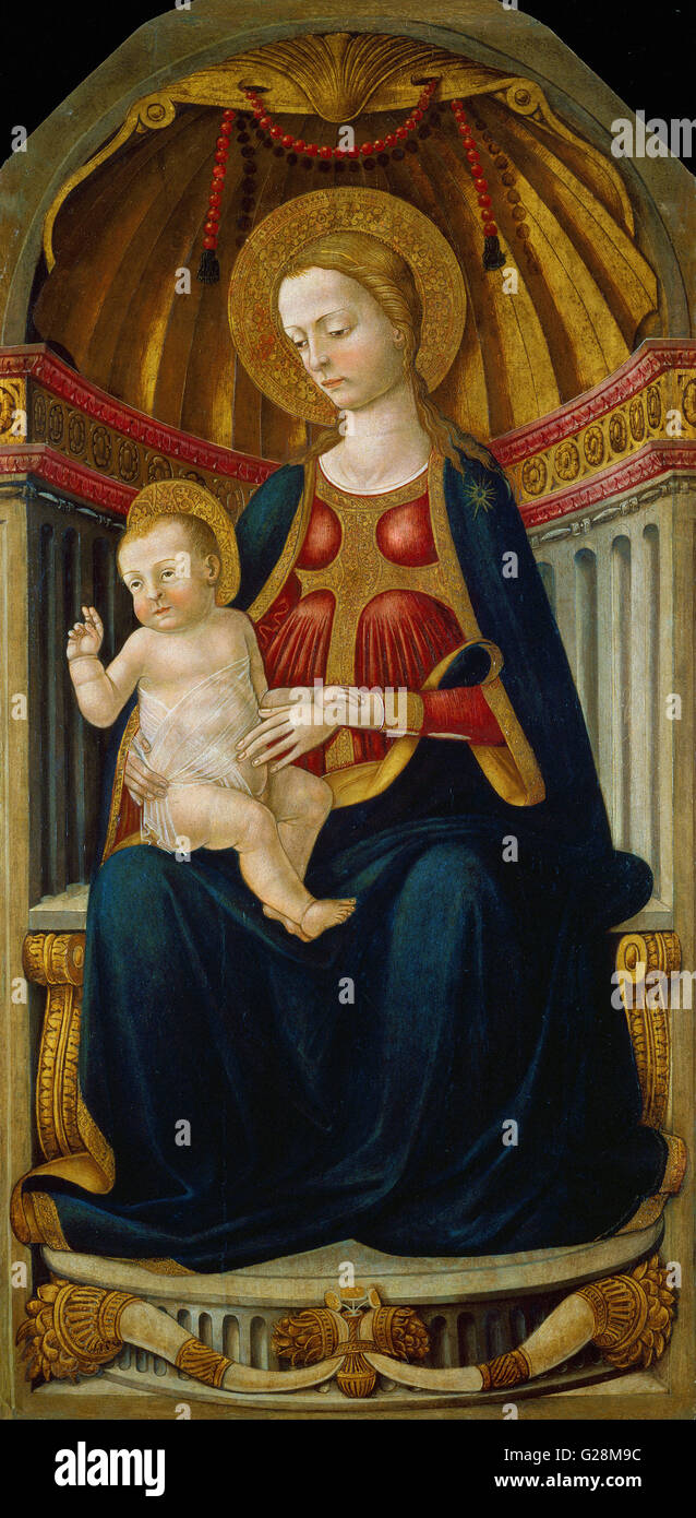 Neri di Bicci - Vierge à l'enfant sur le trône - MNAC - Barcelone Banque D'Images