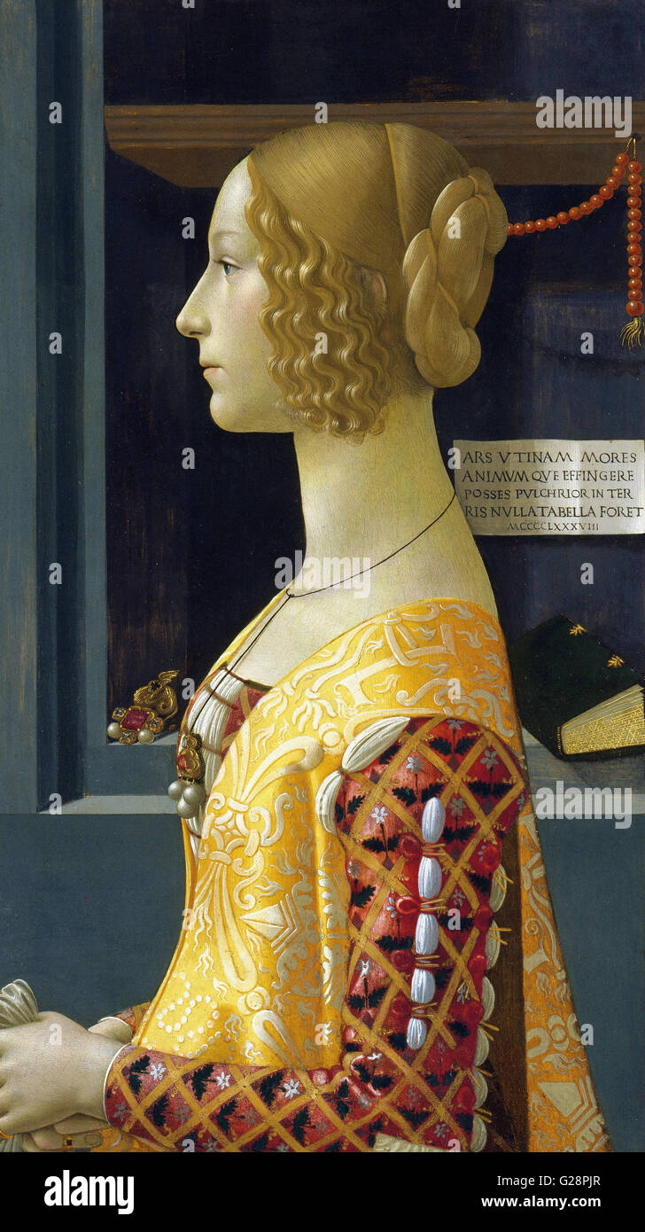 Domenico Ghirlandaio, autour de 1449-1494 - Portrait de Giovanna Tornabuoni - Museo Thyssen - Bornemisza Banque D'Images