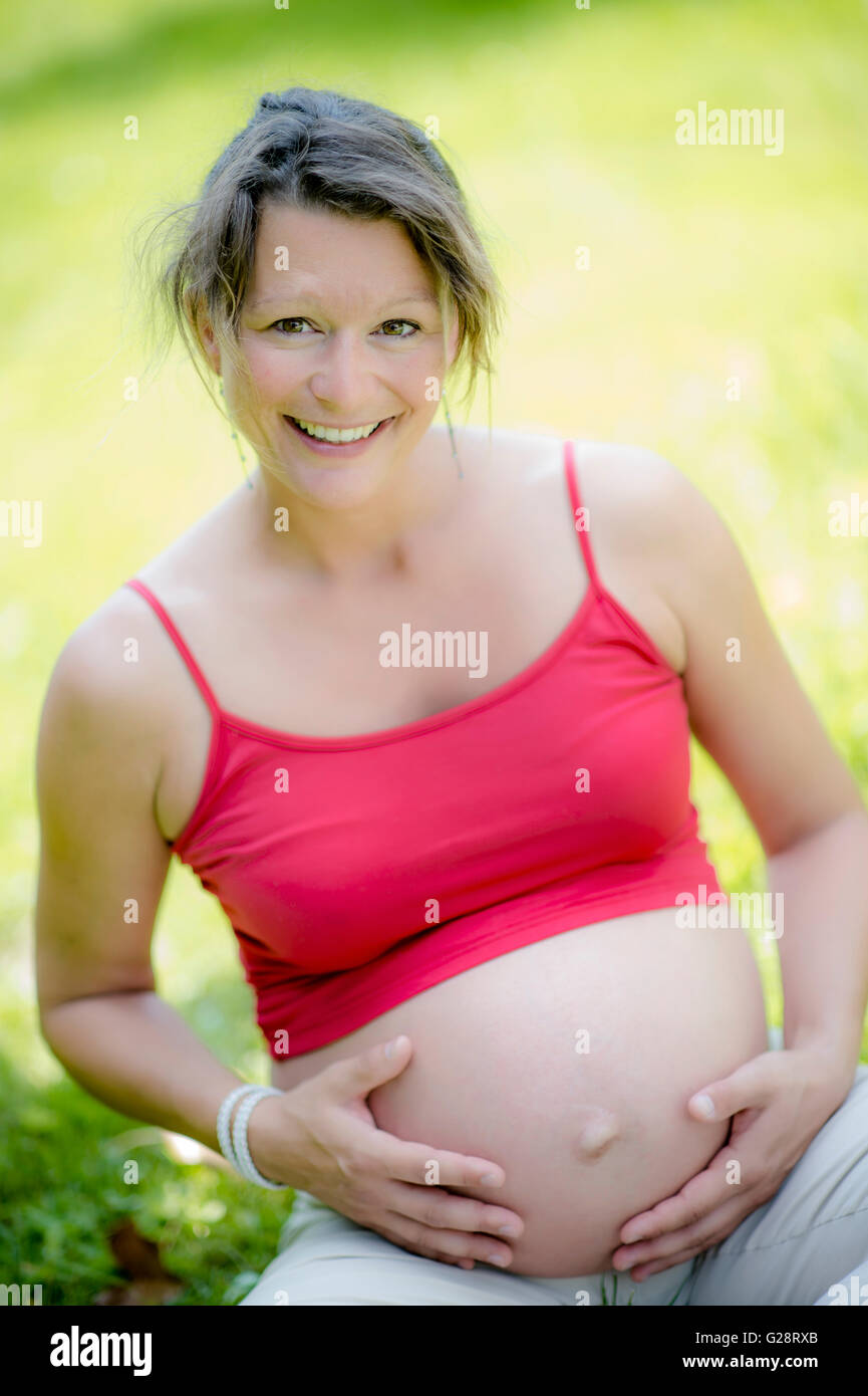 Femme enceinte, Autriche Banque D'Images