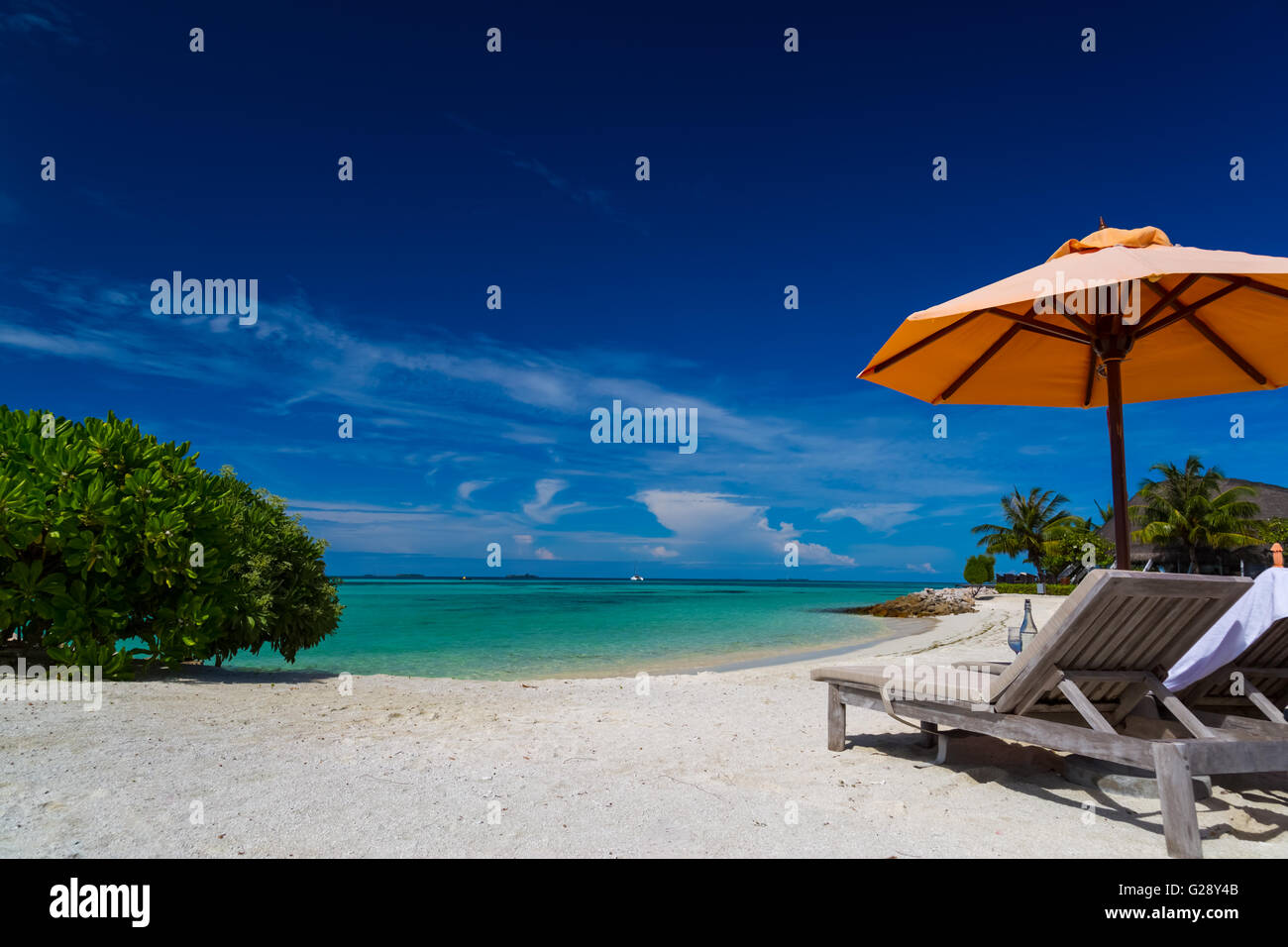 La plage étonnante aux Maldives Banque D'Images