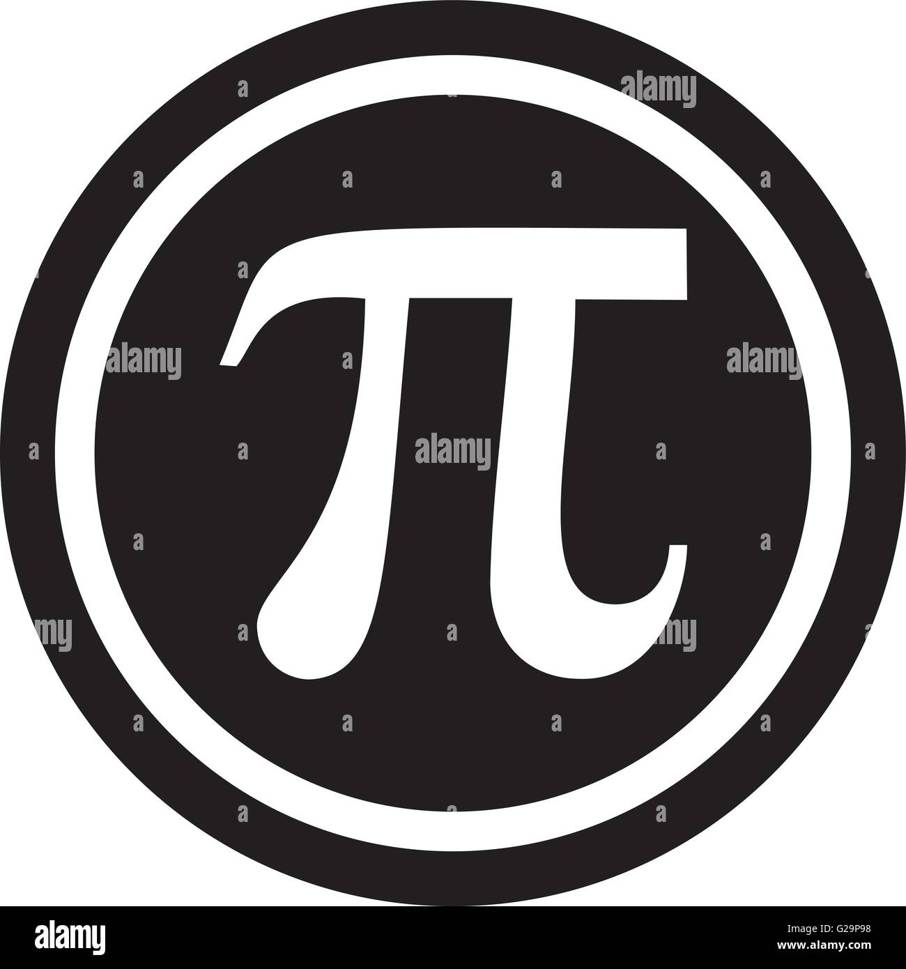 Symbole Pi in circle Illustration de Vecteur