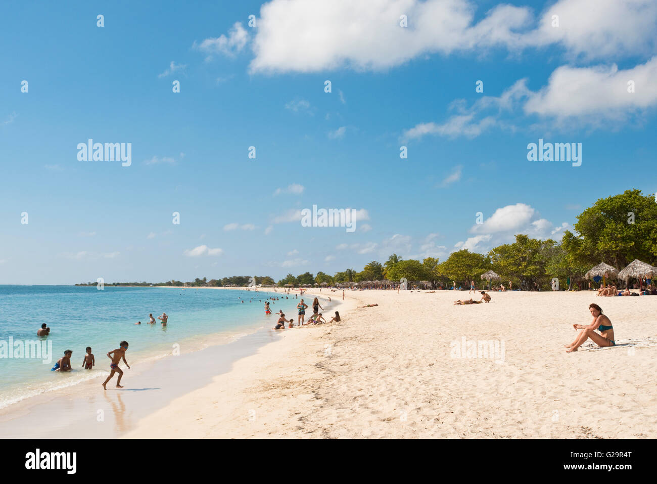 Ancón plage près de Trinidad à Cuba est un îlot avec des plages de sable immaculé. Banque D'Images