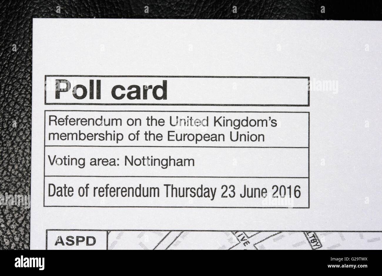 Carte de sondage pour voter le référendum brexit Banque D'Images