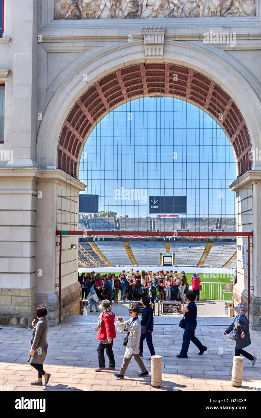 L'Anella Olímpica est un parc olympique situé dans la colline de Montjuïc, Barcelone, site pour les Jeux Olympiques d'été de 1992 Banque D'Images