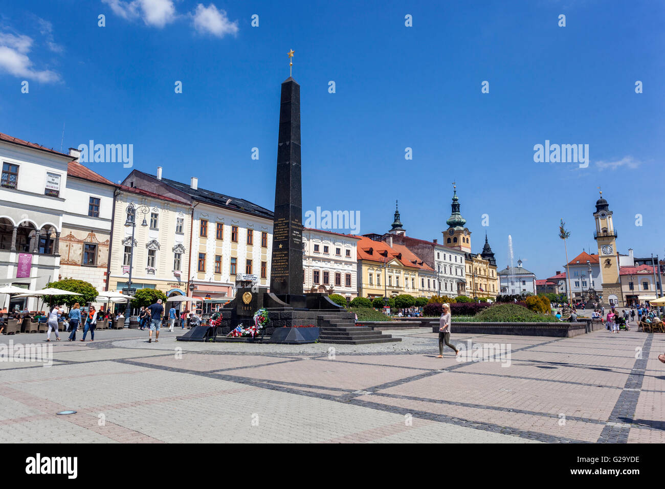 Le mémorial de l'Armée Rouge, qui a libéré la ville, de la place principale, à Banska Bystrica, Slovaquie, Europe Banque D'Images