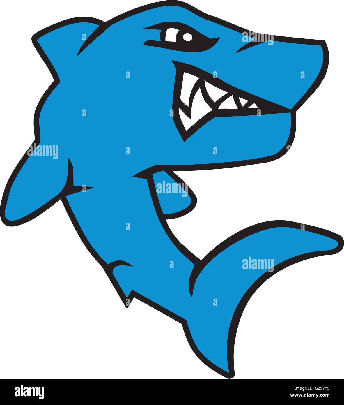 Angry cartoon shark Illustration de Vecteur