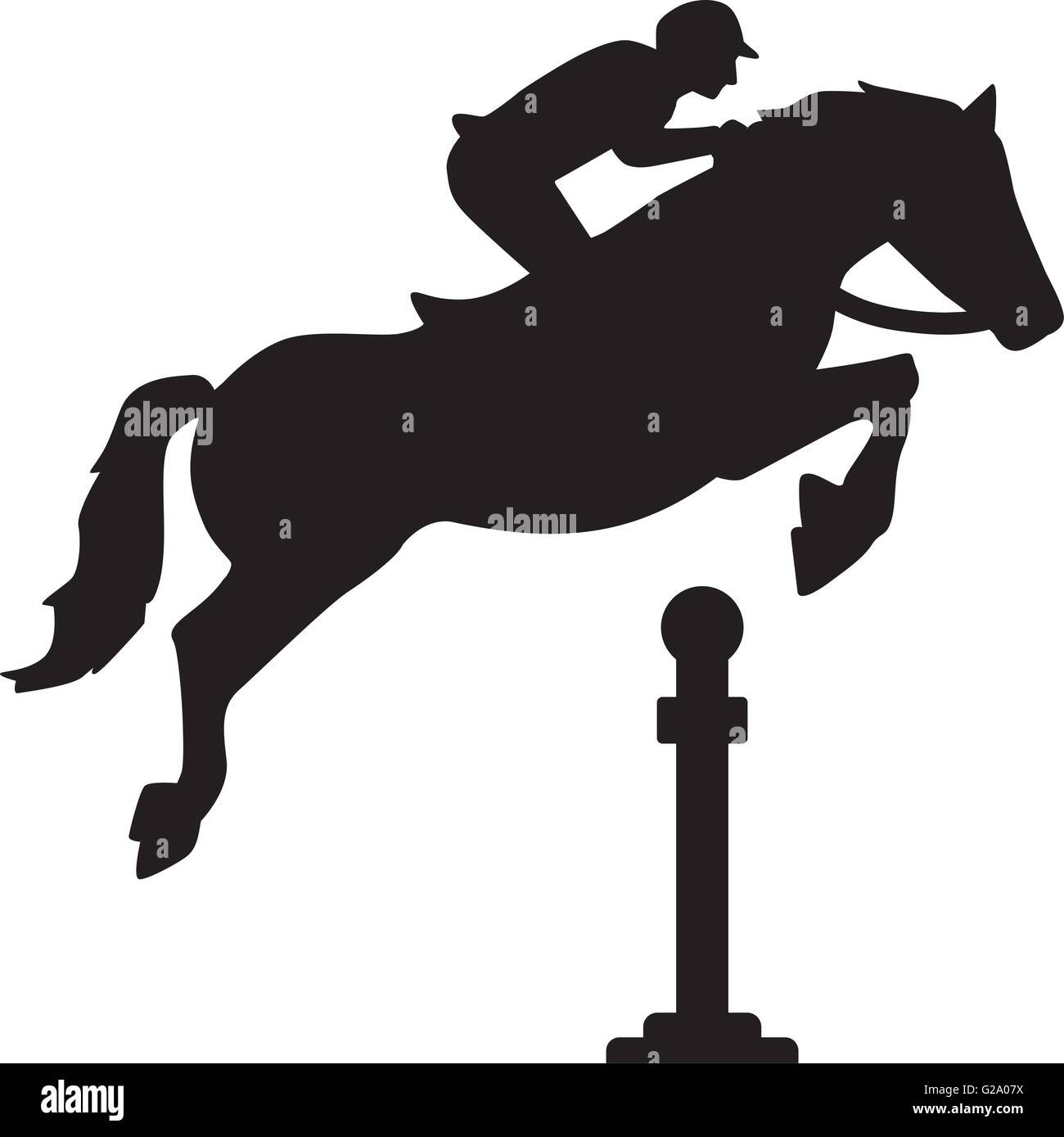 Saut à cheval sur des obstacles Illustration de Vecteur