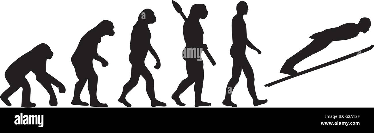 L'évolution du saut à ski Illustration de Vecteur
