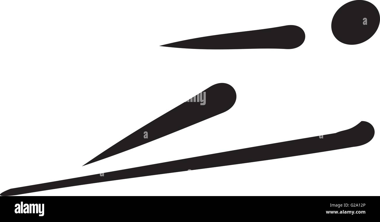 L'icône de saut à ski Illustration de Vecteur