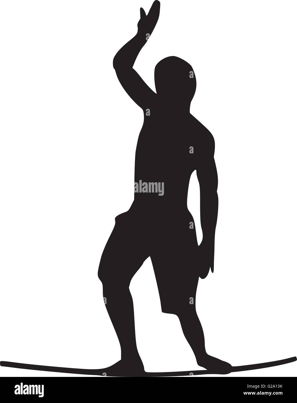 Fil Slackline silhouette walker Illustration de Vecteur