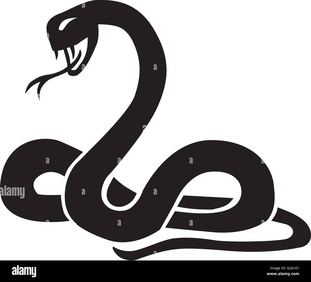 Serpent agressif prêt à mordre Illustration de Vecteur