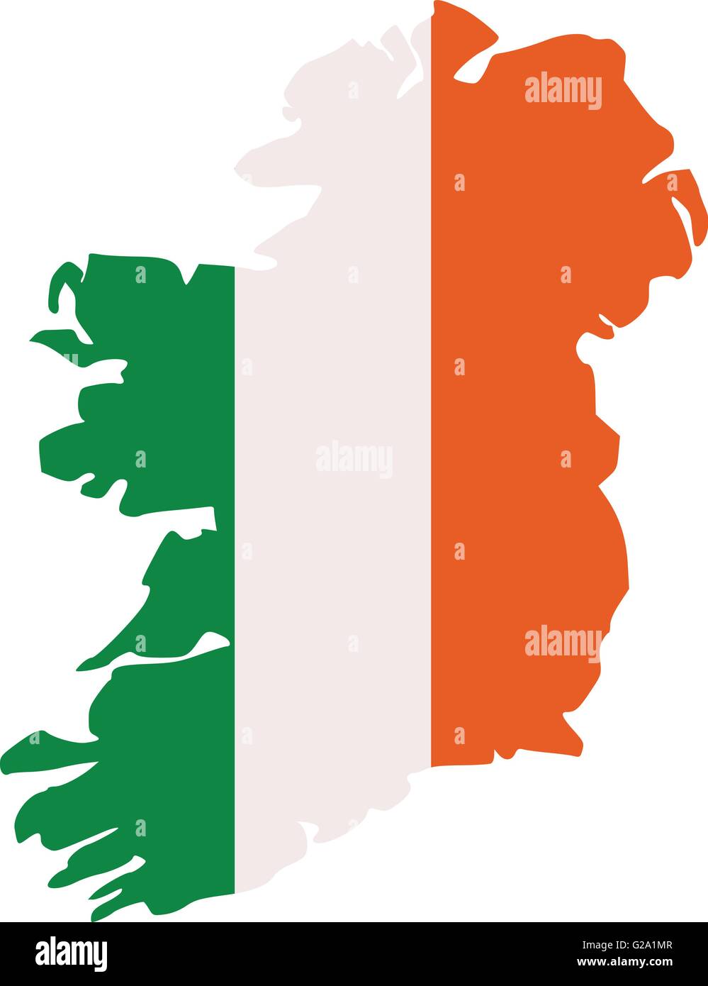 Carte d'Irlande silhouette en couleurs du drapeau irlandais Illustration de Vecteur