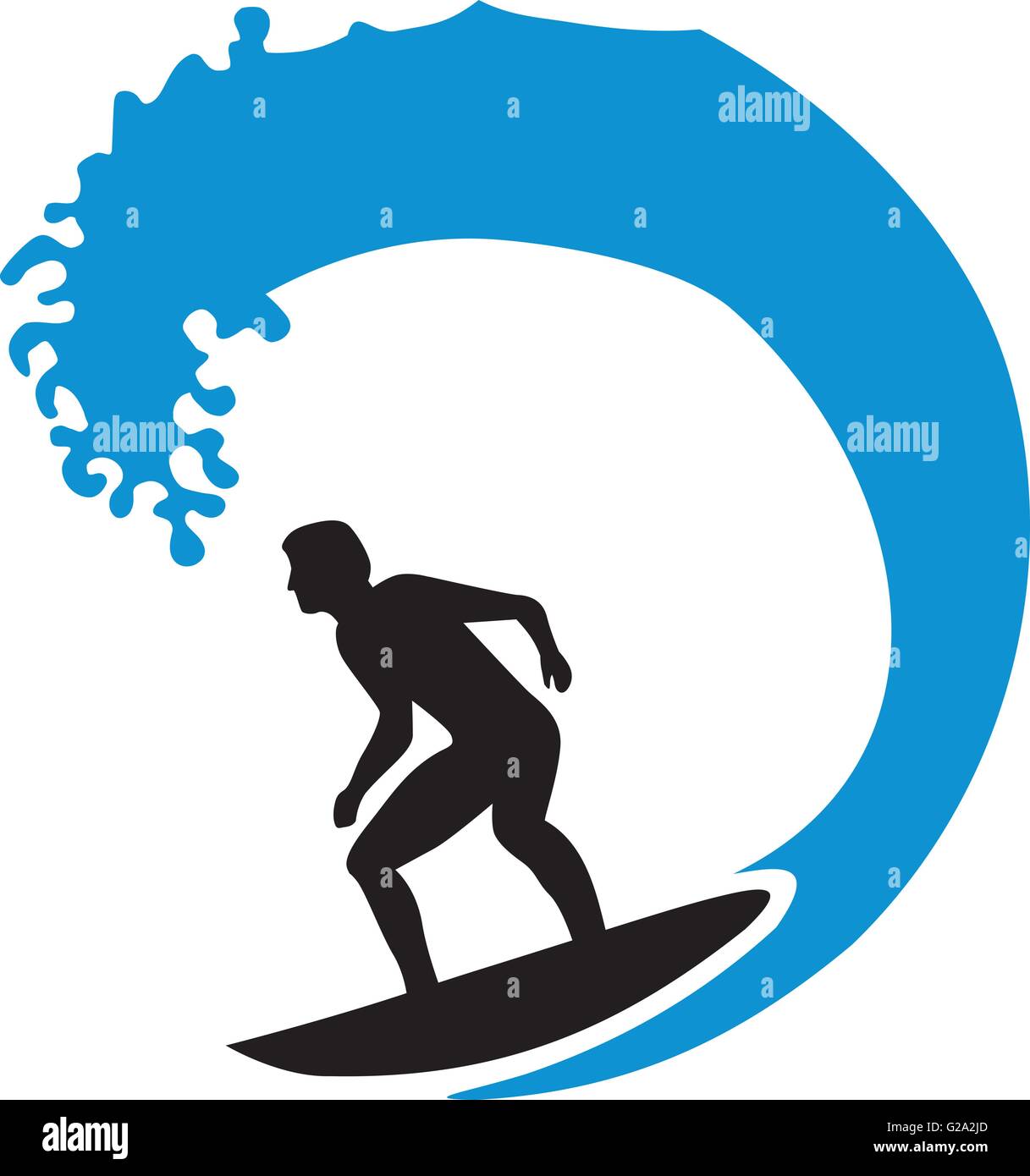 Circonscription Surfer une grosse vague Illustration de Vecteur