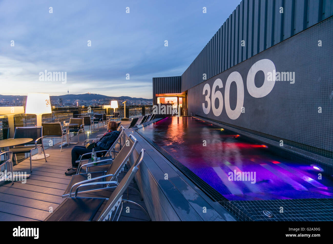 Toit de 360 Barcelo Raval, Vue Panoramique, Barcelone Banque D'Images