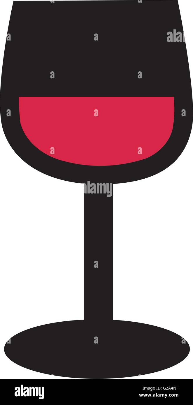 Icône verre de vin rouge Illustration de Vecteur