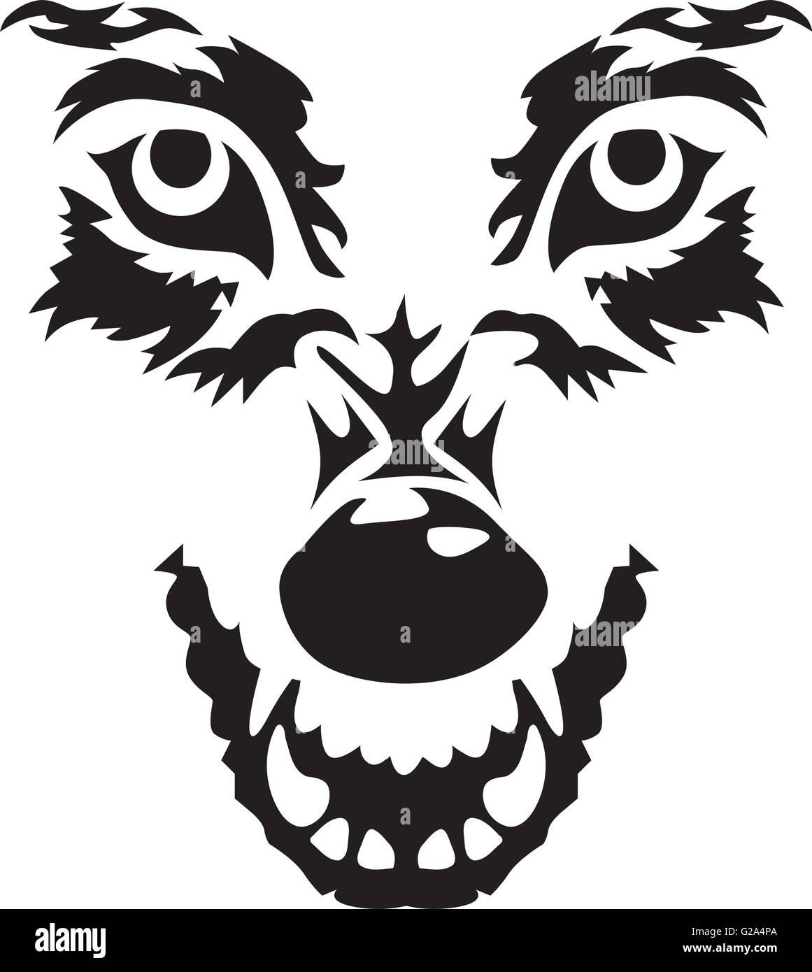 Visage de loup en colère Illustration de Vecteur
