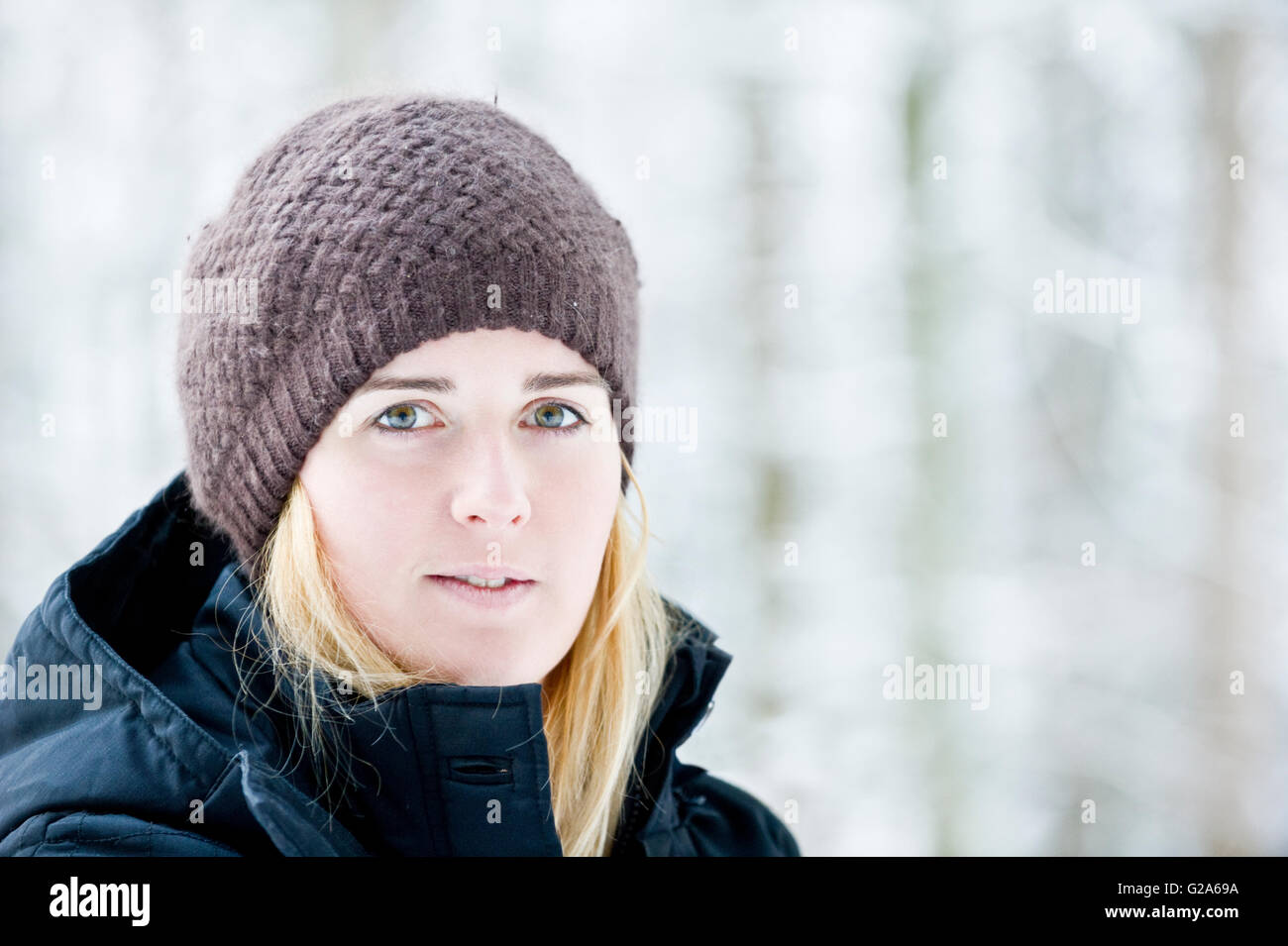 Femme, les vêtements d'hiver, portrait Banque D'Images