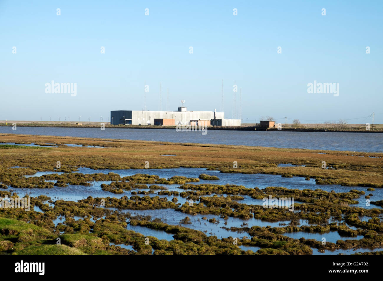 'Guerre froide' Orford Ness bâtiment Cobra Mist, Suffolk, UK. Banque D'Images