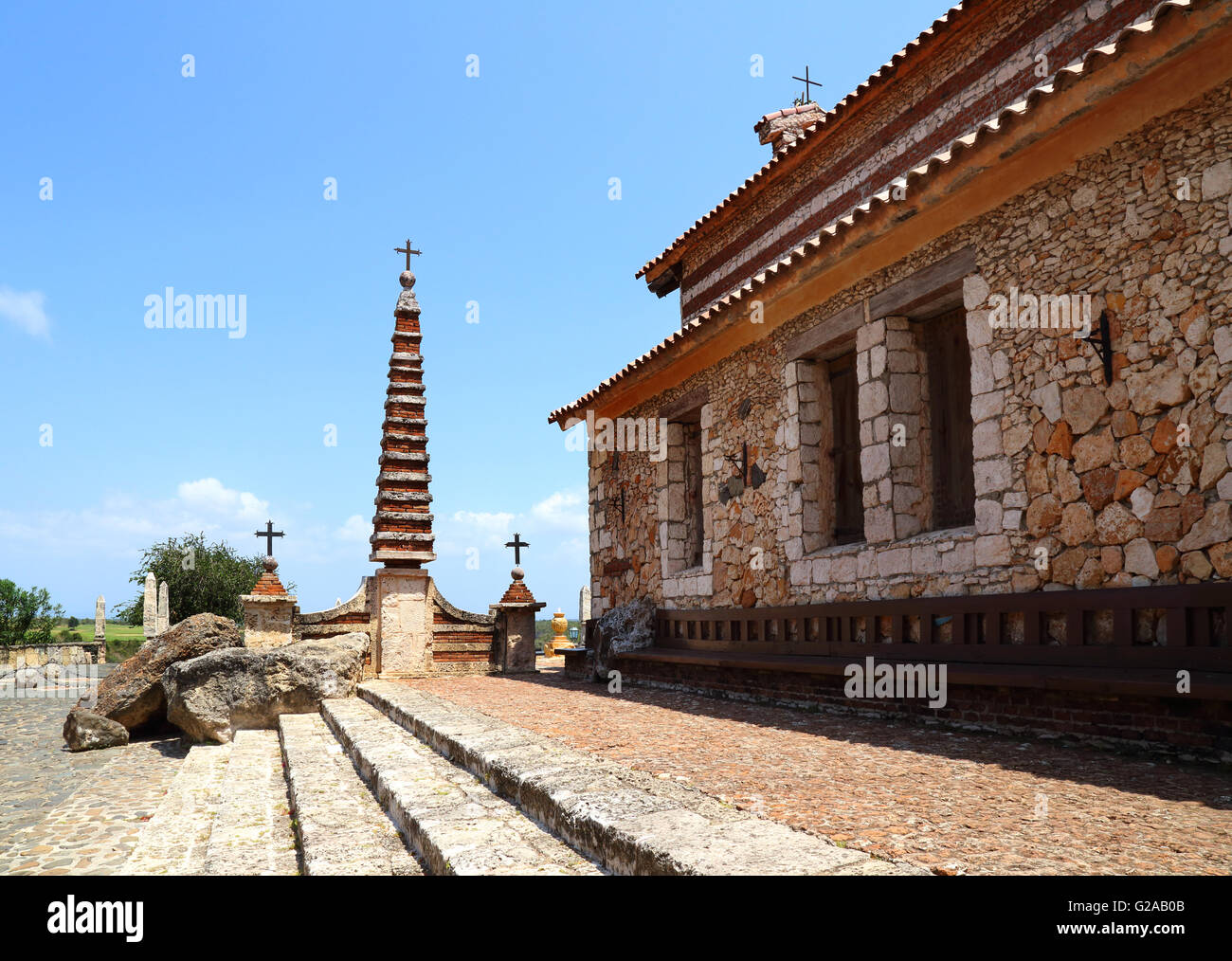 Altos de Chavón, La Romana, République dominicaine, village méditerranéen réplique Banque D'Images