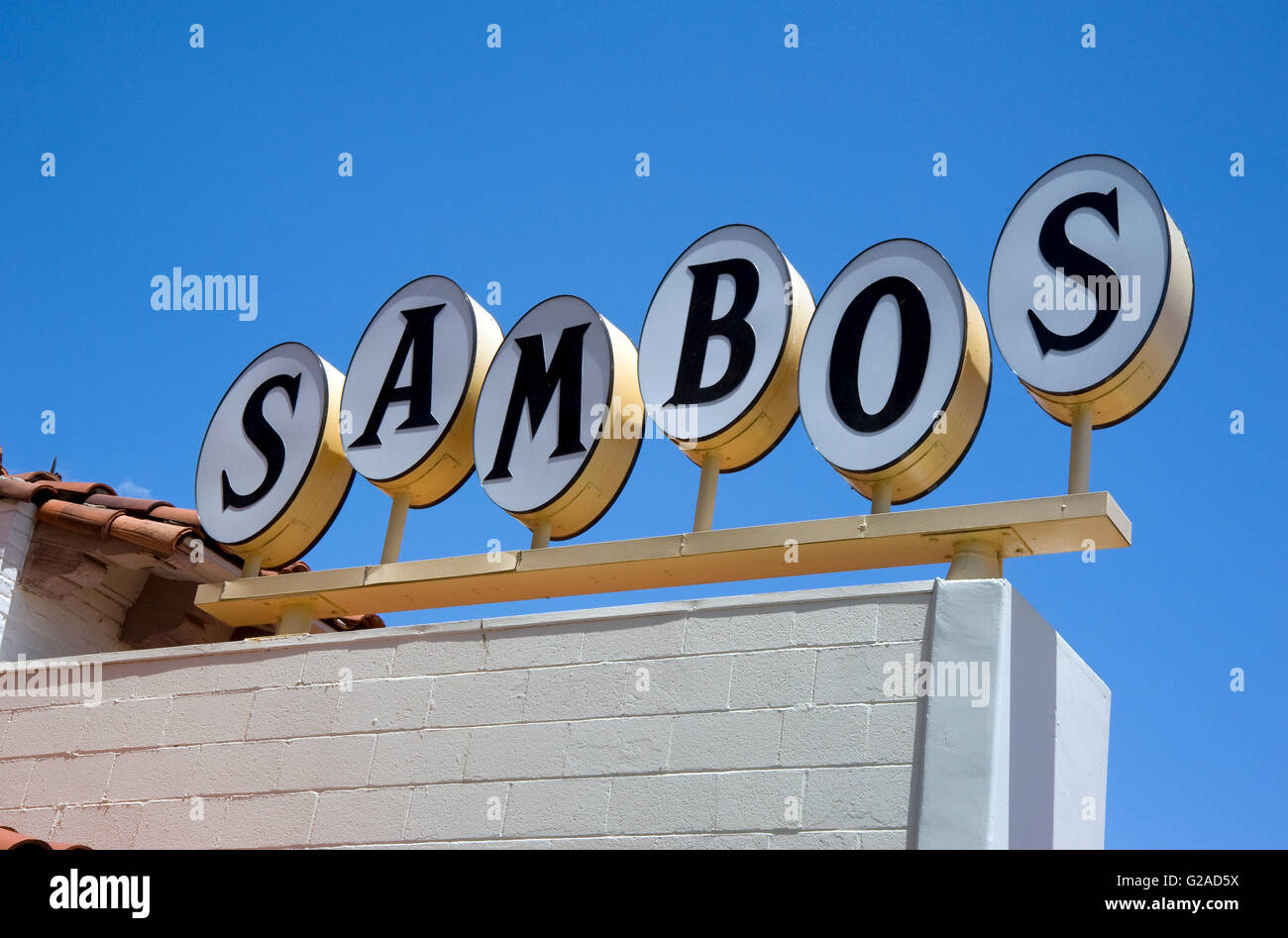 Sambos restaurant sign in Santa Barbara Banque D'Images