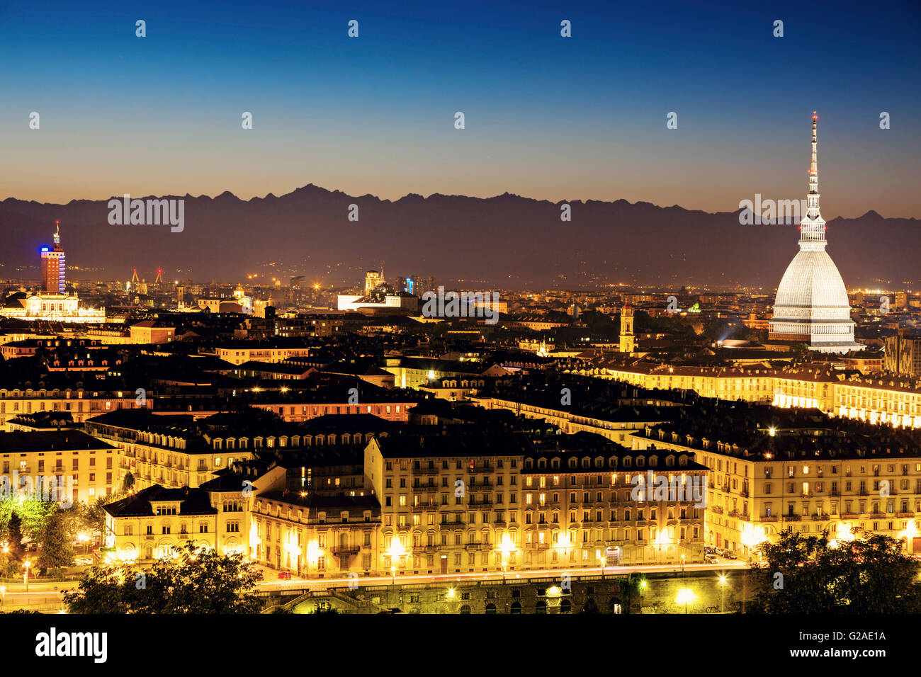 Skyline de Turin, Turin, Piémont, Italie Banque D'Images