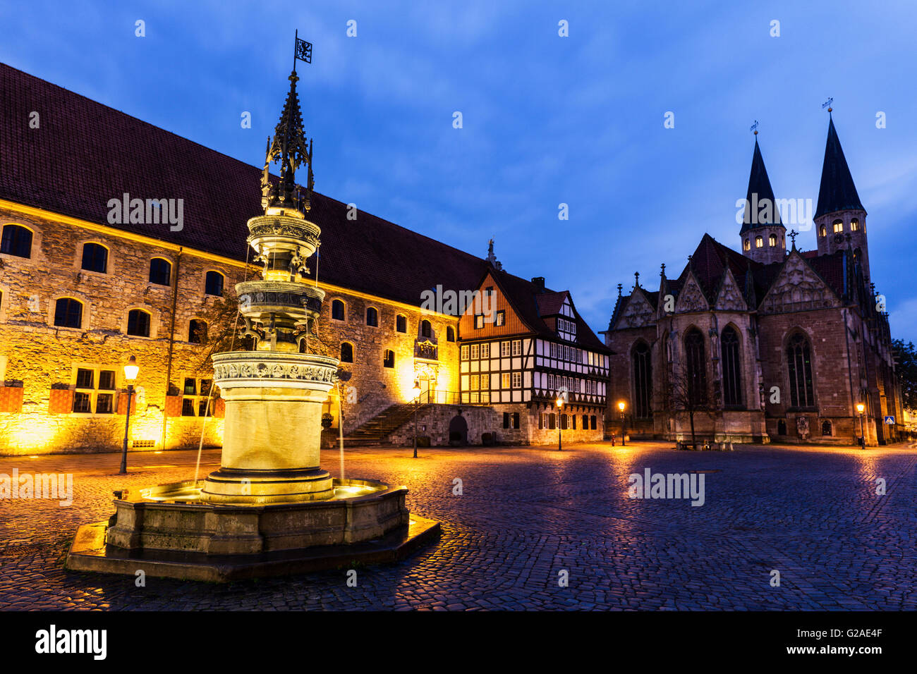 Fontaine sur Altstadtmarkt à Braunschweig Braunschweig (Brunswick), Basse-Saxe, Allemagne Banque D'Images