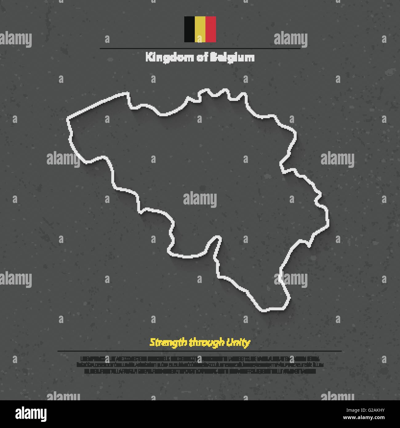 Royaume de Belgique Carte isolée et l'icône du drapeau officiel. vecteur politique belge map 3d illustration. L'Europe géographique Union ba Illustration de Vecteur