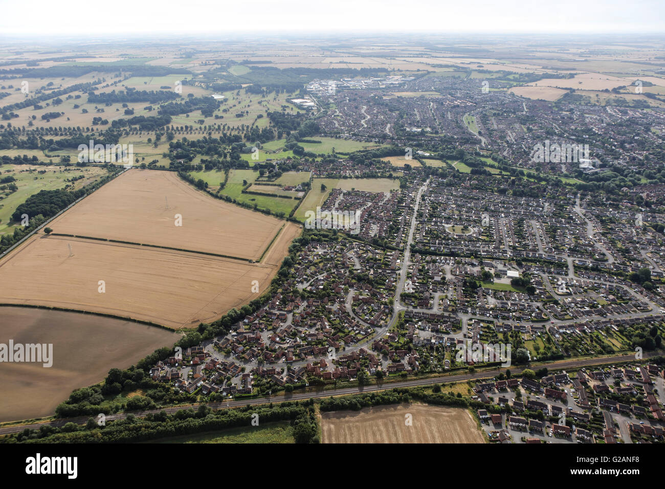 Une vue aérienne de la zone de Manthorpe Grantham, Lincolnshire Banque D'Images