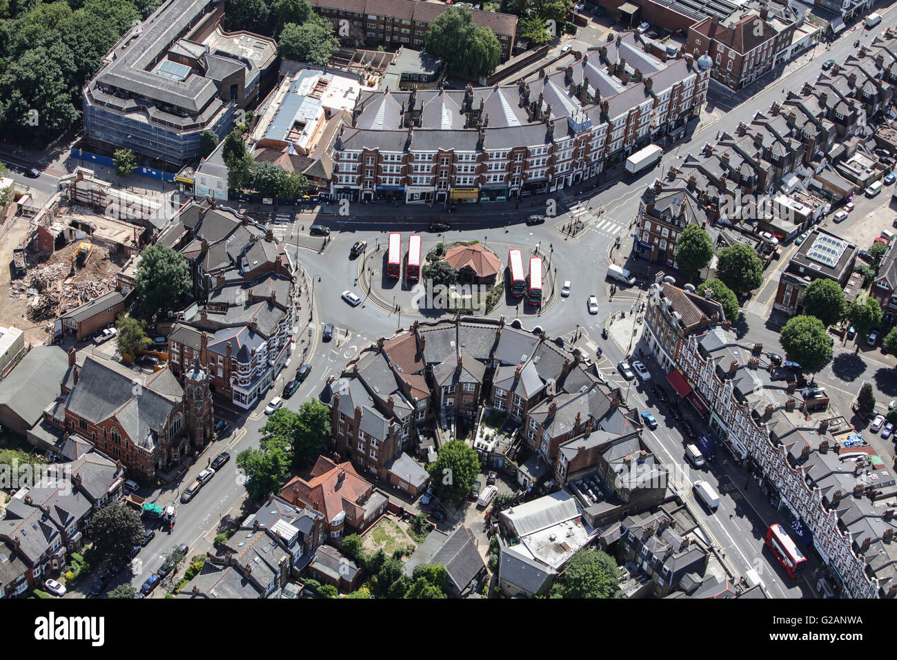 Une vue aérienne de Muswell Hill, une banlieue du nord de Londres Banque D'Images