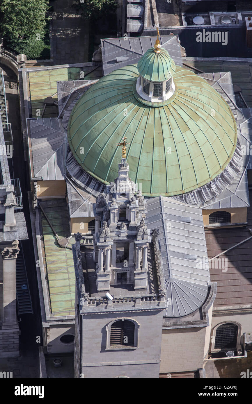 Un détail vue aérienne de St Stephen's Walbrook, une église dans la ville de Londres Banque D'Images