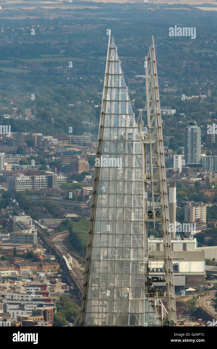Détail d'une vue aérienne de la partie supérieure de la tesson Banque D'Images