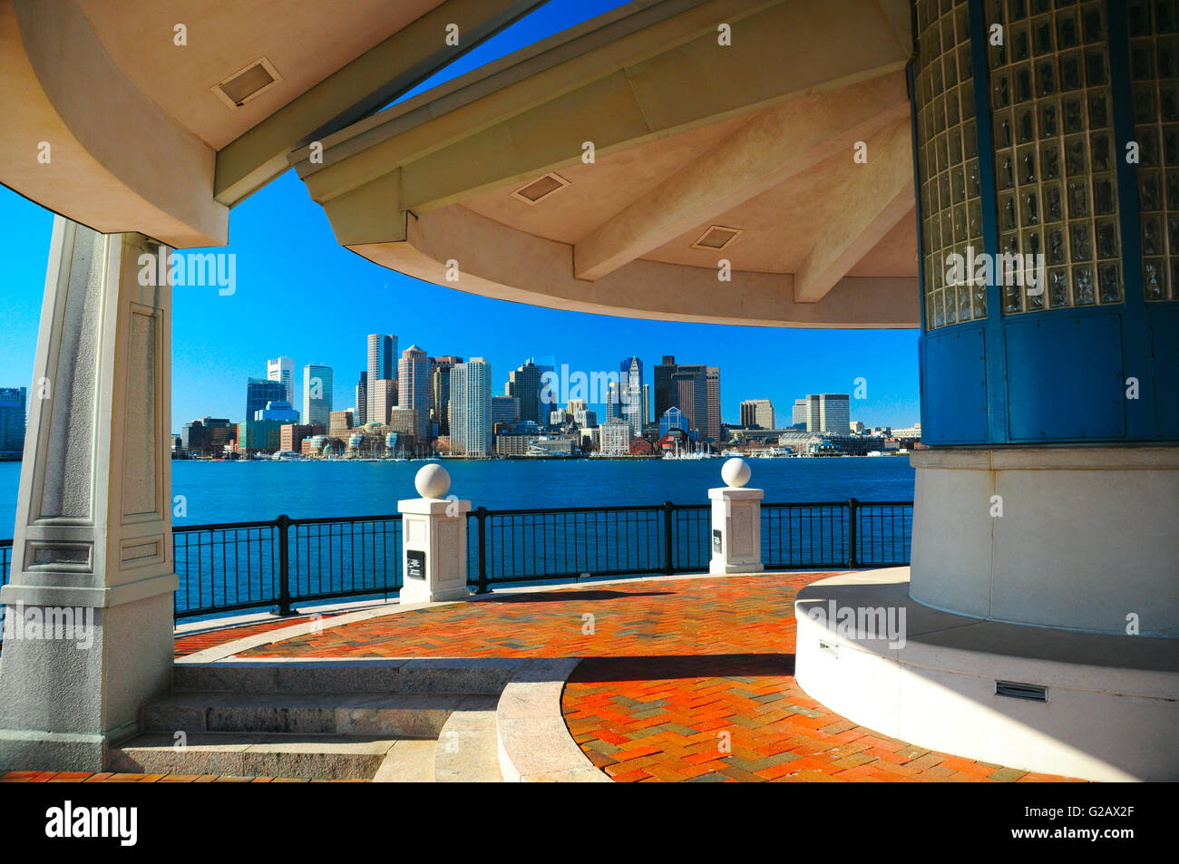 Le centre-ville de Boston sous un même toit. Vue d'est Boston shore Banque D'Images