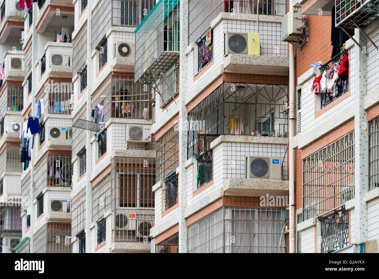 Immeuble d'appartements, Xiamen, province du Fujian, Chine Banque D'Images