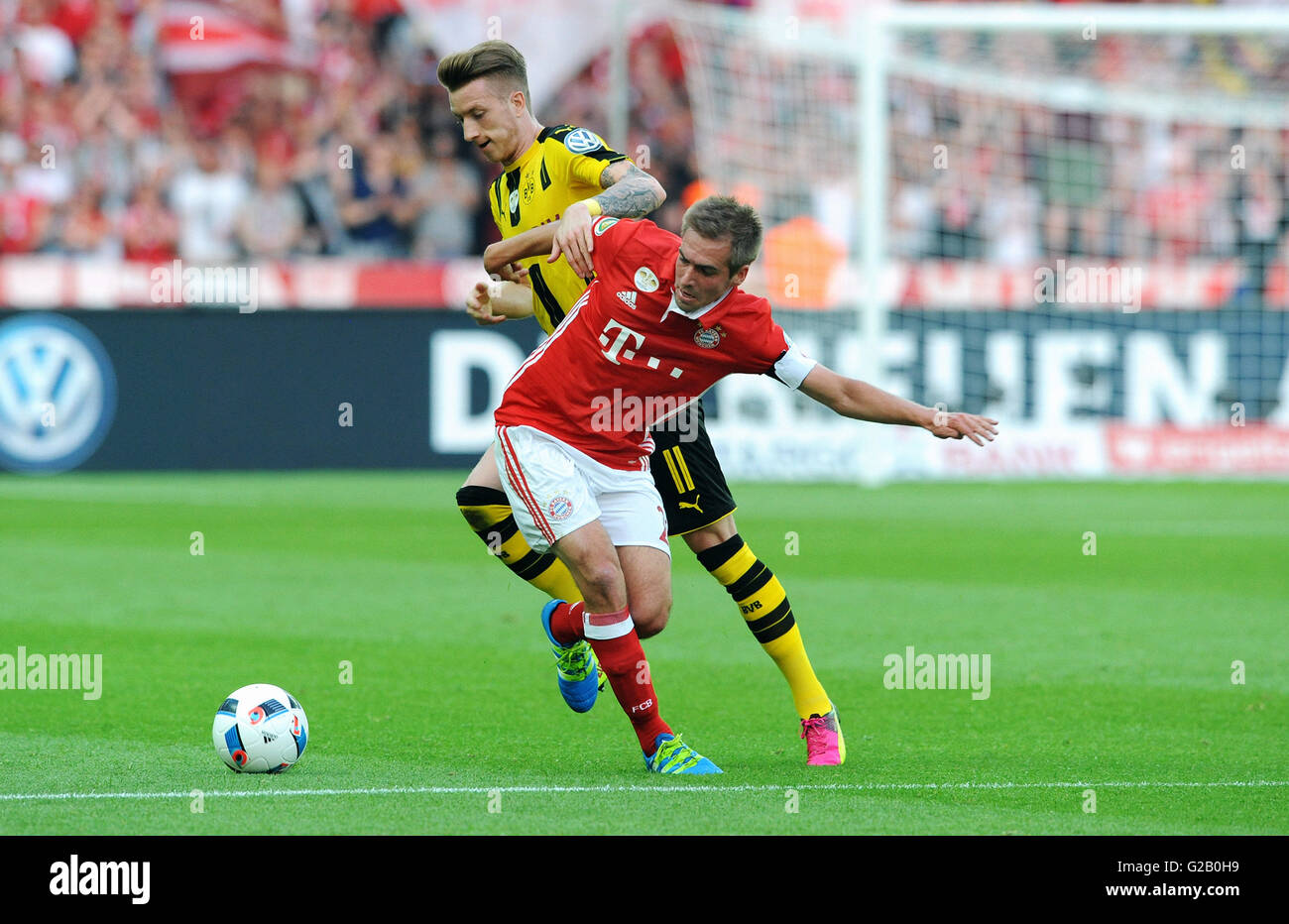 L'Allemand Philipp Lahm, finale de la coupe de Munich et Marco Reus de Dortmund. Banque D'Images
