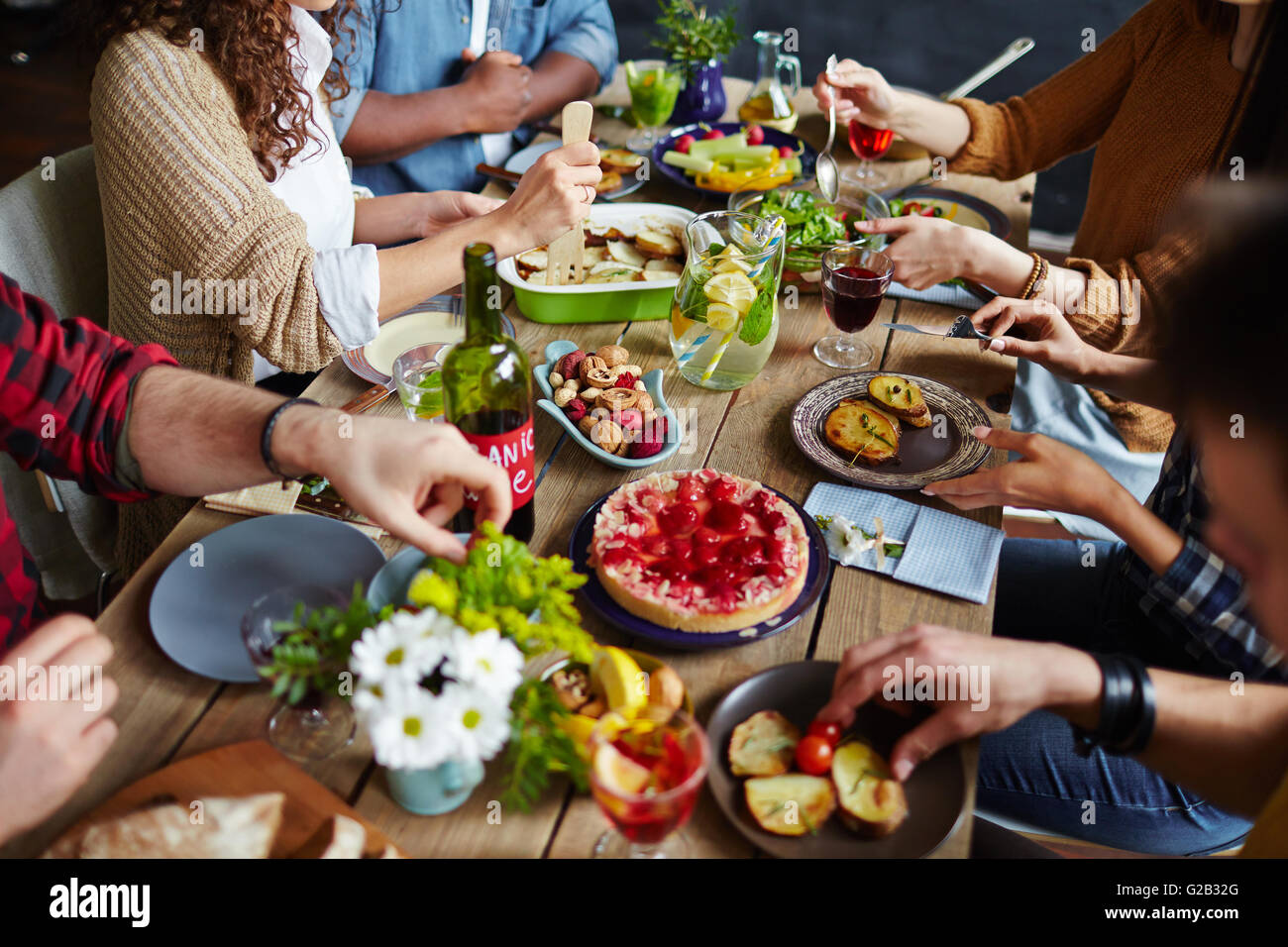 Amis de manger Banque D'Images