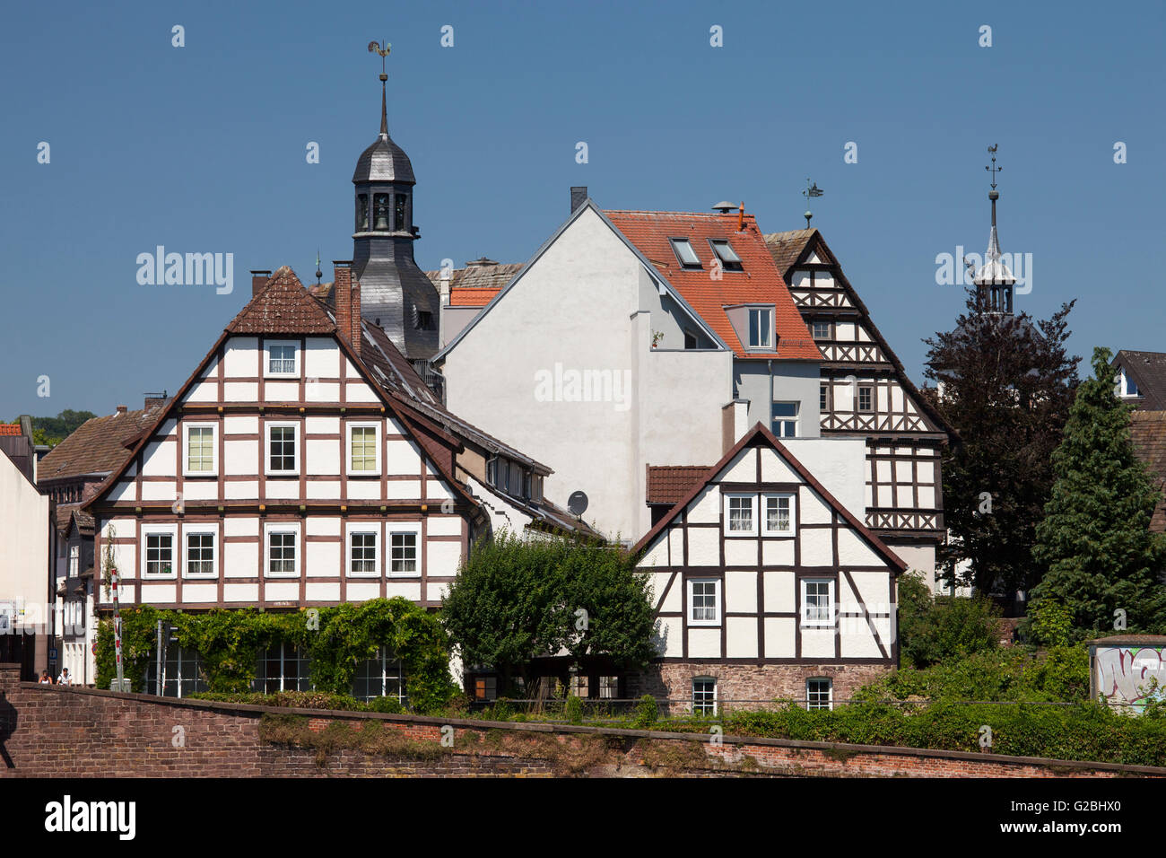Paysage urbain, Höxter, Weser Uplands, Rhénanie du Nord-Westphalie, Allemagne Banque D'Images