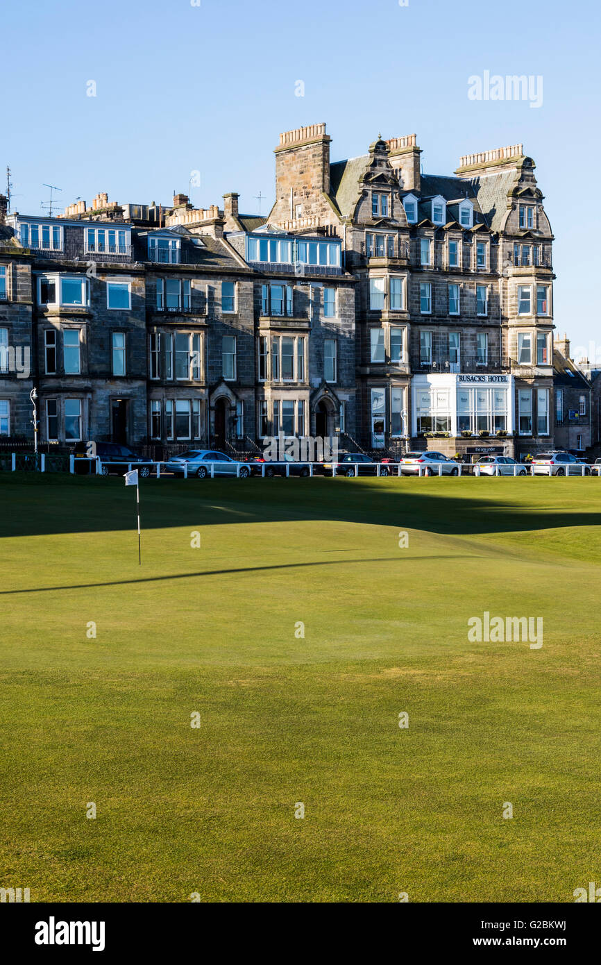 La dix-huitième green à l'Old Course à St Andrews, Scotland Banque D'Images