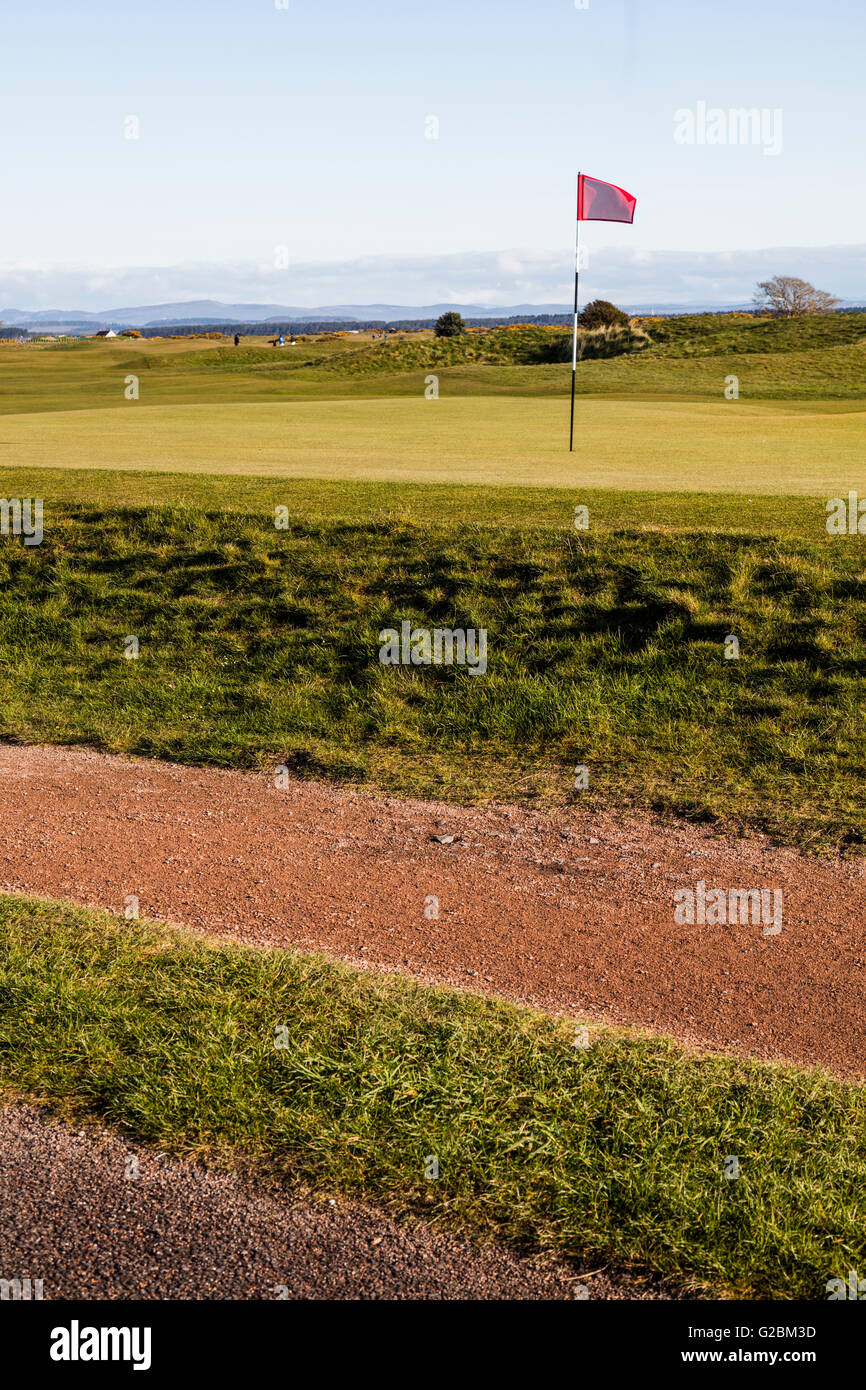 17ème trou, le trou de la route, le Old Course à St Andrews, Scotland Banque D'Images